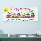 Choo. Choo. Het is de Panda Birthday Train Spandoek (Beurs)