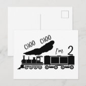 Choo Choo ik ben 2, 2de verjaardag jongen Briefkaart (Voorkant / Achterkant)