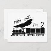 Choo Choo Ik ben 2, 2e verjaardag jongen Briefkaart (Voorkant / Achterkant)