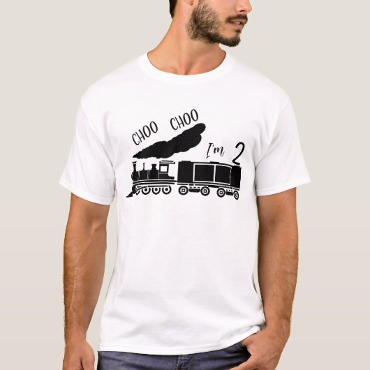 Choo Choo Ik ben 2, 2e verjaardag, Mannen Train T- T-shirt (Voorkant)