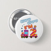 Choo Choo Ik ben 2 2e Verjaardagstrein Ronde Button 5,7 Cm (Voorkant /achterkant)