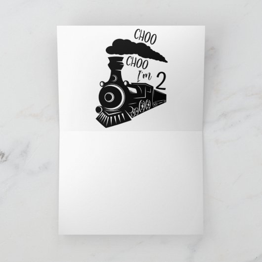 Choo Choo Ik ben 2 Gevouwen Wenskaart Kaart (Binnen)