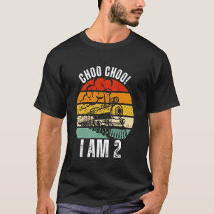 Choo Choo Ik ben 2 jaar oud Locomotief Jongens Tre T-shirt