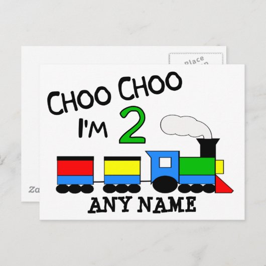 Choo Choo Ik ben 2! Met TREIN Briefkaart (Voorkant / Achterkant)
