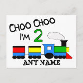 Choo Choo Ik ben 2! Met TREIN Briefkaart (Voorkant)