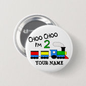 Choo Choo Ik ben 2! Met TREIN Ronde Button 5,7 Cm (Voorkant /achterkant)