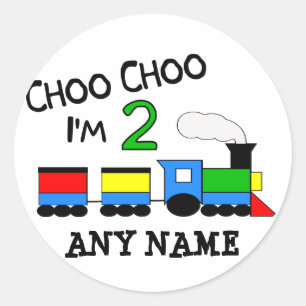 Choo Choo Ik ben 2! Met TREIN Ronde Sticker