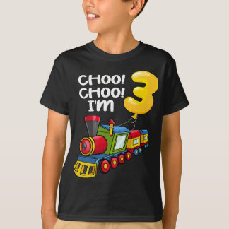 Choo Choo Ik ben 3 Jaar Oud Locomotief Jongens Tre T-shirt