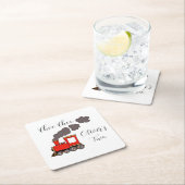 Choo Choo Ik ben Twee rode trein verjaardag Kartonnen Onderzetters (Insitu)