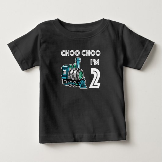Choo Choo I'm 2 Cool Train t shirt voor jongens (Voorkant)