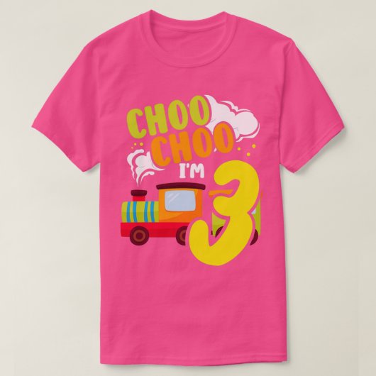 Choo Choo Im 3 Cute Train Lover Railroad 3rd Birth T-shirt (Design voorkant)