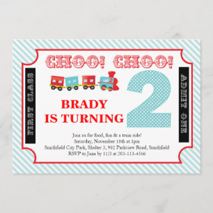 Choo Choo Kijk naar wie er 2 zijn - Uitnodiging vo