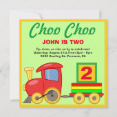 Choo Choo Kleurrijke Speelgoed Train Verjaardagsfe Kaart (Voorkant)