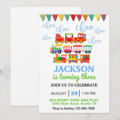 Choo Choo Schattige treinverjaardagsfeestje Kaart (Voorkant / Achterkant)