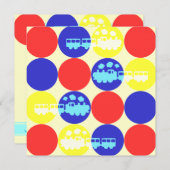 Choo Choo Stippen Birthday Party Invitation Kaart (Voorkant / Achterkant)