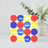 Choo Choo Stippen Birthday Party Invitation Kaart (Staand voorkant)