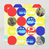 Choo Choo Stippen Birthday Party Photo Invitation Kaart (Voorkant / Achterkant)