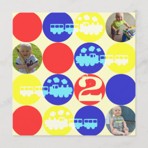 Choo Choo Stippen Birthday Party Photo Invitation Kaart
