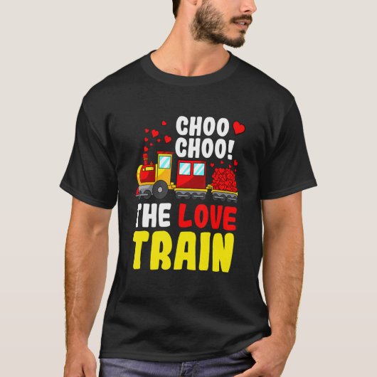 Choo Choo The Love Train Valentines Day Cute Heart T-shirt (Voorkant)