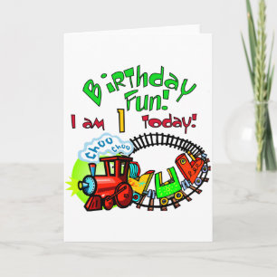 Choo Choo Train 1e Verjaardag Tshirts en geschenke Kaart