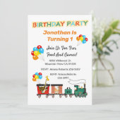 Choo Choo Train 1ste verjaardag uitnodiging (Staand voorkant)