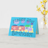 Choo Choo Train 2e Verjaardag Kaart (Gele Bloem)