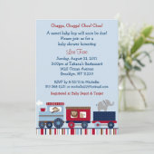 Choo Choo Train Animal Baby Shower Invitaties Kaart (Staand voorkant)