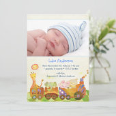 Choo Choo Train Baby Boy Fotoaankondiging Aankondiging (Staand voorkant)