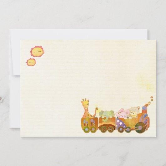 Choo Choo Train Baby Boy Fotoaankondiging Aankondiging (Achterkant)