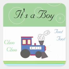 Choo Choo Train Baby Boy Vierkante Sticker