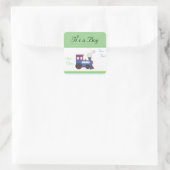 Choo Choo Train Baby Boy Vierkante Sticker (Tas)