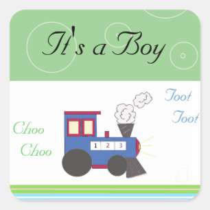 Choo Choo Train Baby Boy Vierkante Sticker
