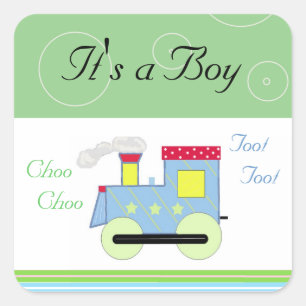 Choo Choo Train Baby Boy Vierkante Sticker
