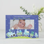 Choo choo Train Baby kondiging GreetiIng Kaart (Staand voorkant)