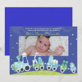 Choo choo Train Baby kondiging GreetiIng Kaart (Voorkant / Achterkant)