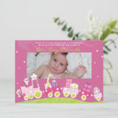 Choo choo Train Baby kondiging GreetiIng Kaart (Staand voorkant)