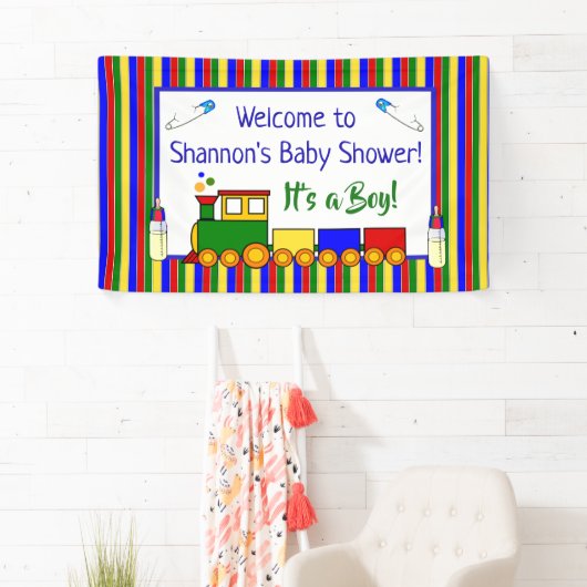 Choo Choo Train Baby shower Banner (Insitu)
