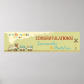 Choo Choo Train Baby shower Banner Poster (Voorkant)