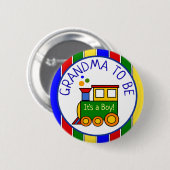 Choo Choo Train Baby shower Grandma Ronde Button 5,7 Cm (Voorkant /achterkant)