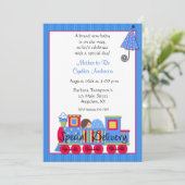 Choo Choo Train Baby shower Kaart (Staand voorkant)