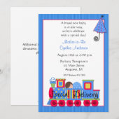 Choo Choo Train Baby shower Kaart (Voorkant / Achterkant)