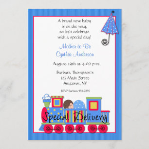 Choo Choo Train Baby shower Kaart