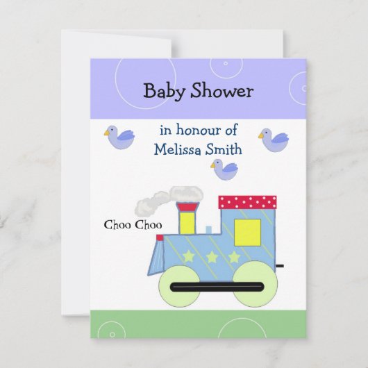 Choo Choo Train Baby shower Kaart (Voorkant)