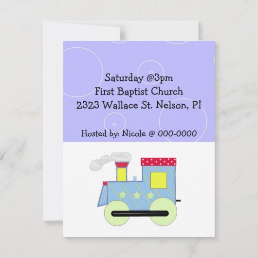 Choo Choo Train Baby shower Kaart (Achterkant)