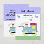Choo Choo Train Baby shower Kaart (Voorkant / Achterkant)