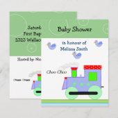 Choo Choo Train Baby shower Kaart (Voorkant / Achterkant)