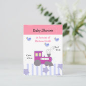 Choo Choo Train Baby shower Kaart (Staand voorkant)