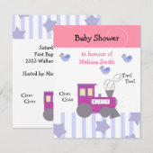 Choo Choo Train Baby shower Kaart (Voorkant / Achterkant)