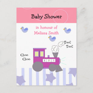 Choo Choo Train Baby shower Kaart