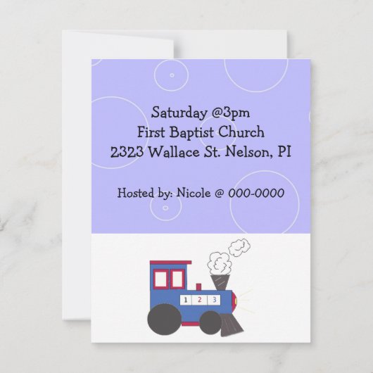 Choo Choo Train Baby shower Kaart (Achterkant)